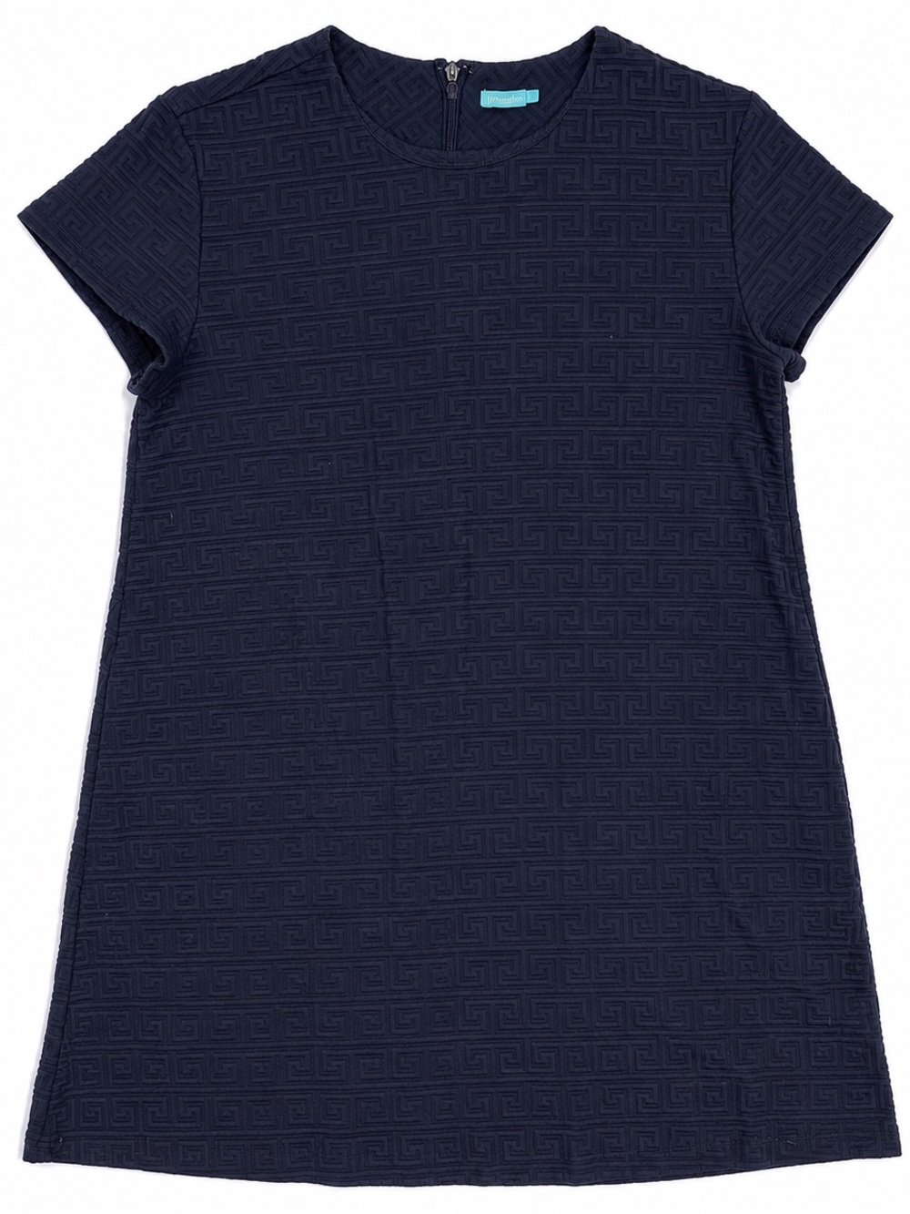 J.McLaughlin Dress Womens M Navy Jacquard Shift Geometric Office Career Knit